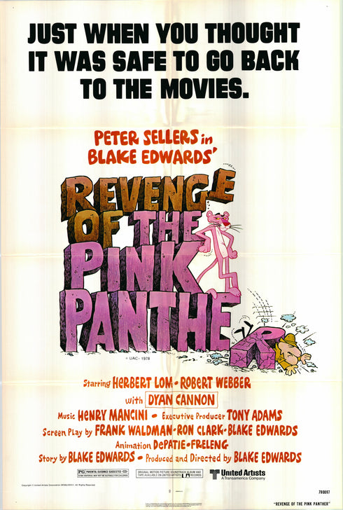 revenge of the pink panther 1978 one sheet poster folded